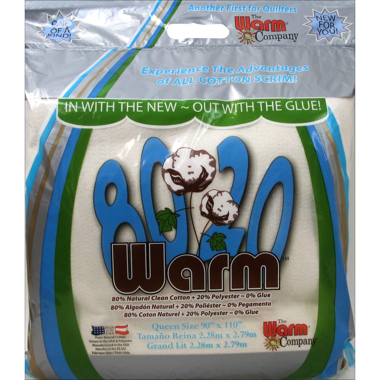 Warm™ 80/20 Cotton Batting & Scrim, 90 x 110